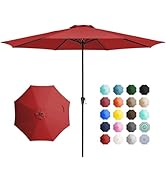 JEAREY 11' Patio Umbrellas Outdoor Table Market Umbrella w/Crank, 8 Sturdy Ribs, UV Protection Wa...