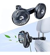 xuenair Car Fans for Rear Seat,Portable USB Fan with Adjustable Clip,360° Rotatable Backseat Cool...