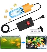 JAHEA Aquarium Clean Light,3W Mini UV Sanitizer Submersible Light with U-V Test Card,Fish Tank LE...