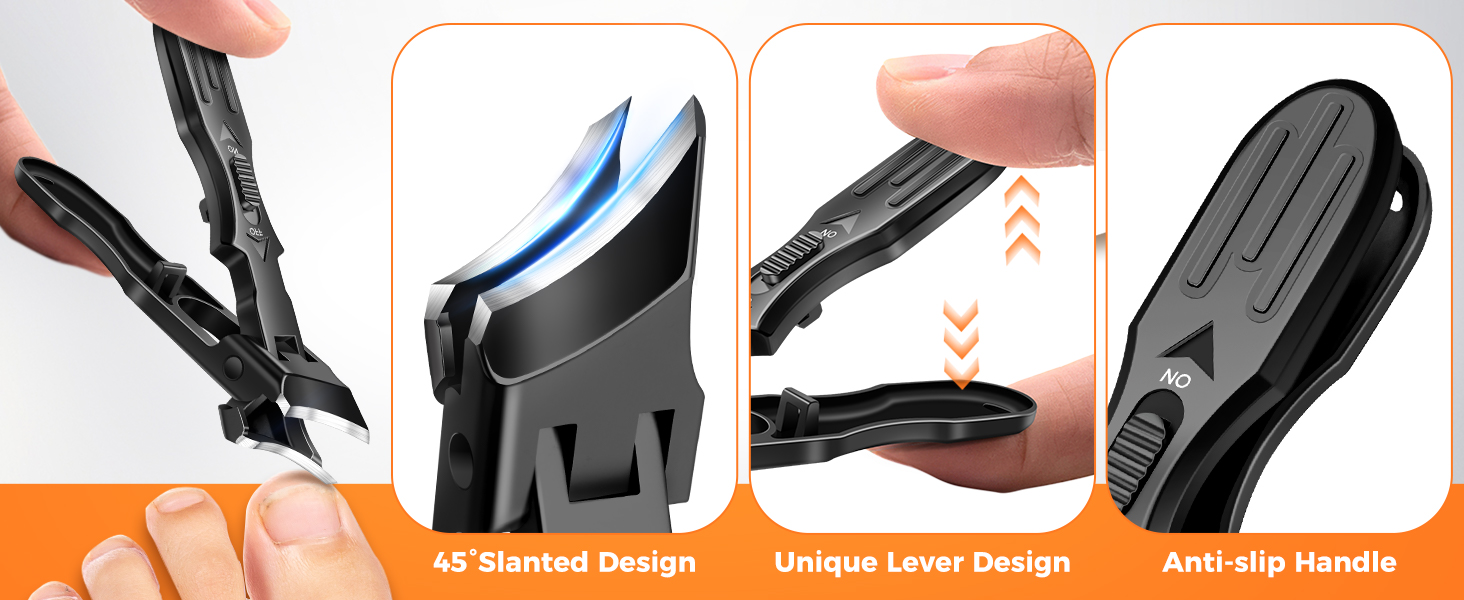 Slanted Ingrown Nail Clippers for Thick Nails for Seniors Wide Jaw Opening Toenail Clippers