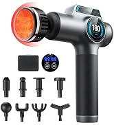 Massage Gun with Heat – Handheld Deep Tissue Muscle Massager with Carrying Case, 8 Interchangeabl...