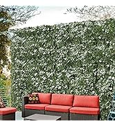 Windscreen4less Artificial Faux Ivy Leaf Decorative Fence Screen 6'x14' Grass Wall Greenery Back ...