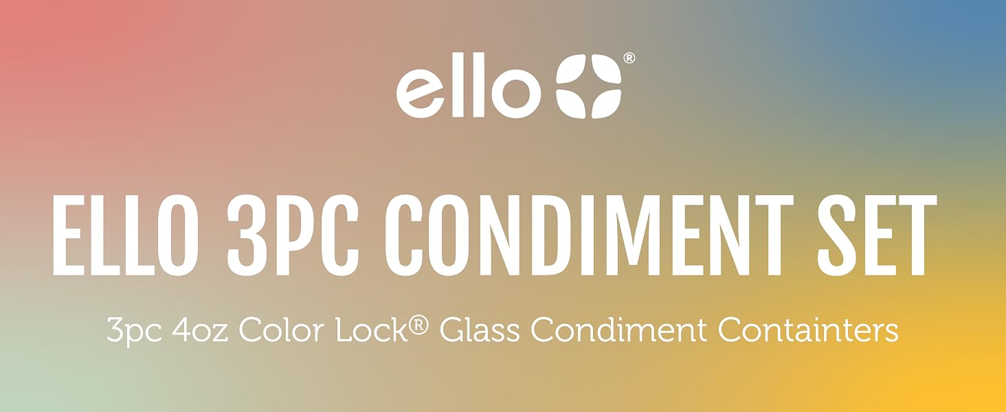 Ello 3pc 4oz glass condiment containers set