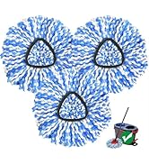 Spin Mop Replacement Head, 3 Pack Mop Heads Replacements for Rinseclean 2-Tank System, Deep Clean...