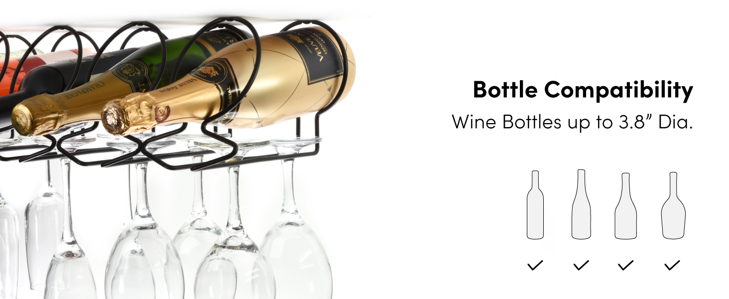 Bottle Compatibility: Wine Bottles up to 3.8" Dia.