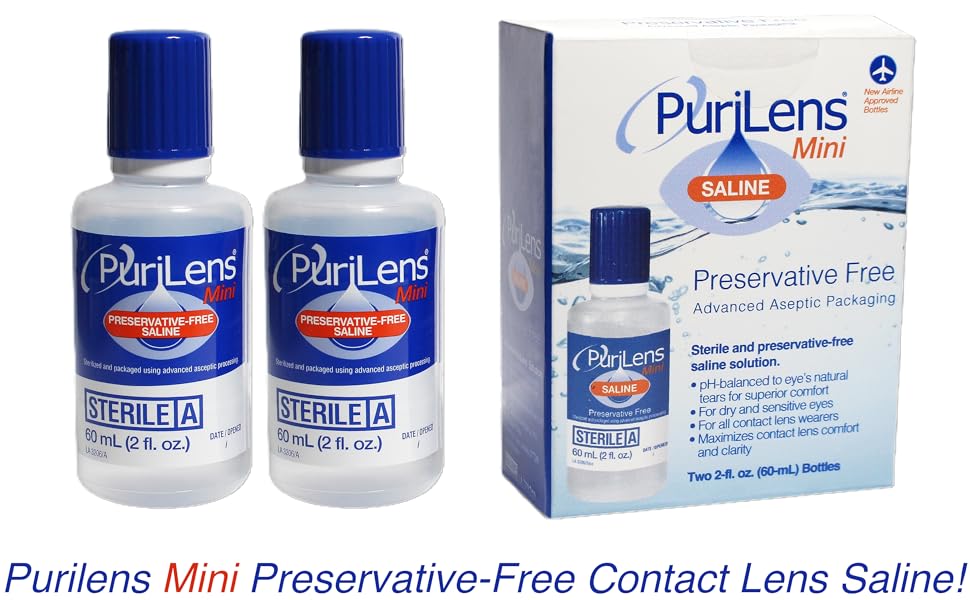 Purilens Mini Preservative-Free Contact Lens Saline two pack