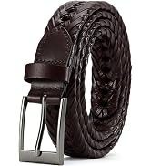 DOOPAI Mens Belts, Braided Leather Dress Belt,Woven Braided Belts for Gift Men Casual Jeans Golf