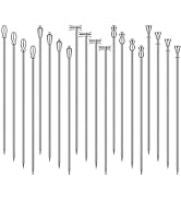 Cocktail Picks Stick, 20Pcs Cocktail Toothpicks, Stainless Steel Reusable Martini Olive Picks for...