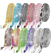 12 Rolls Rhinestone Ribbon, 12 Colors Self Adhesive Bling Crystal Rhinestones Strips, Bedazzling ...