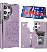 PASNEW for Samsung Galaxy S25 Ultra Flower Leather Wallet Case,S25 Ultra with Card Holder Magneti...
