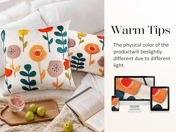 Embroidered Throw Pillow Covers