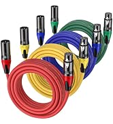 Jozzai XLR Male to XLR Female Cable (4 Colors / 25 FT), Professional Balanced Microphone Lead XLR...