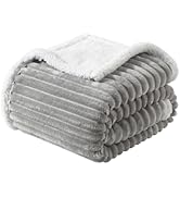 COZYXWORLD Striped Sherpa Fleece Throw Blanket Breathable Flannel Throw Winter Decorative Blanket...