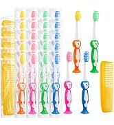 HAIFOTRVA 120 Pcs Disposable Toddler Toothbrush Kids,Suction Cup Bulk Kids Toothbrushes with 5 in...