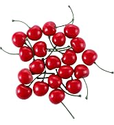 20Pcs Artificial Cherries, Lifelike Cherry Ornament Mini Cherry Model Photography Accessories Min...