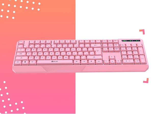 KLIM Chroma pink wireless keyboard pink gaming keyboard pink keyboard
