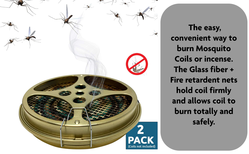 Portable Mosquito Coil Holder - Mosquito Coil & Incense Burner for Outdoor use,