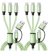 3 in 2 USB A/C Multi Charging Cable, Charging Cords for Multiple Devices | Dual Multi Charger Cor...