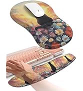 Hokafenle 2in1 Combination, Wave Keyboard Wrist Rest and Ergonomic Curvature Mouse Pad Wrist Supp...