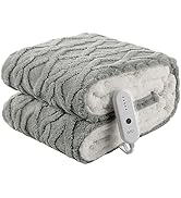 Heated Blanket Electric Throw 50''X60''-Fluffy Ultra Soft Electric Blanket with 3D Stylish Design...