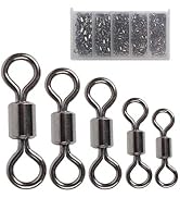 Facikono Fishing Barrel Swivels Set, 210pcs Rolling Bearing Snap Connector for Saltwater Freshwat...