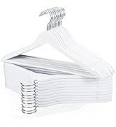 Edergoo Wood Hangers 20 Pack, Non-slip Wooden Hangers with 360° Swivel Hook & Notches, Slim Coat ...
