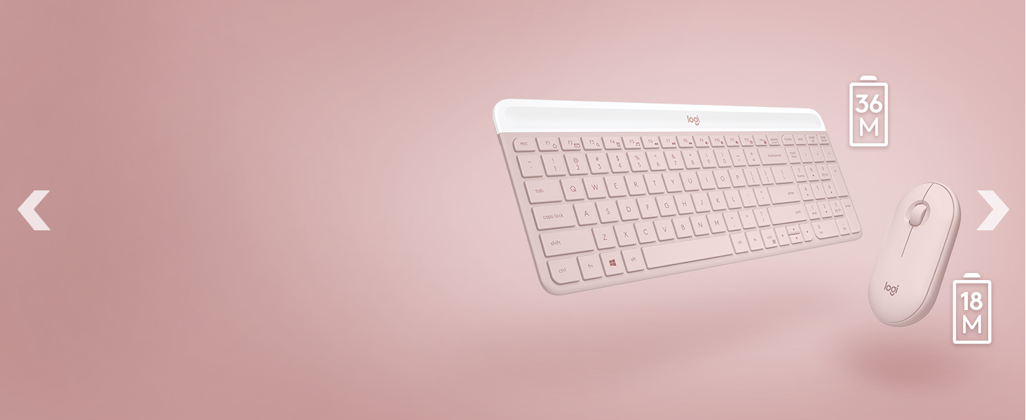 mk470 slim compact wireless rose keyboard and mouse combo