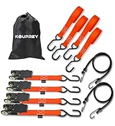 Ratchet Straps,Boat Tie Down Straps to Trailer, Motorcycle Straps,Kayak Tie Downs, 4-PK 1" x 15ft...