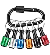 FACAINCXS 1/4 Bit Holder Keychain 6pc, 1/4 inch Hex Shank Bit Holders, Quick Release Bit Holder F...