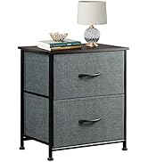 WLIVE Nightstand, 2 Drawer Dresser for Bedroom, Small Dresser with 2 Drawers, Bedside Furniture, ...
