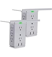 Socket Wall Shelf-CFMASTER 10 Port Surge Protector Wall Outlet, 8 Electrical Outlet Extenders and...