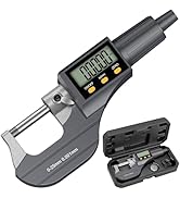 HDLKNAK Digital Outside Micrometer (0-1”/25mm), 0.00005"/0.001mm Precision, Inch/Metric Dual Read...