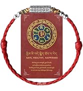Yautja Tibetan Buddhist Lucky Red String Bracelet Silver Buddhist Mantra Spiritual Protection Adj...