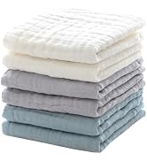MUKIN Baby Wash Towels, Soft Face Cloths, Newborn Absorbent Bath Wipes, Burp Cloths or Towels, Pa...