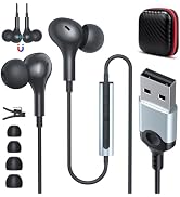 USB Headset with Microphone for PC 7.5 Ft Cable, USB A Headphones for Computer, Wired USB Earbuds...