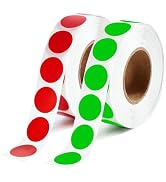 2000 Pcs Round Stickers 1/2 Inch Color Circle Red Green Dot Stickers Small Code Labels for Office...