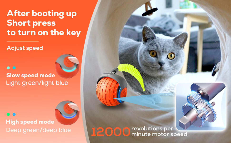 2025 New Interactive Cat Ball Toy Cat Toys for Indoor Cats Rotating BallToy