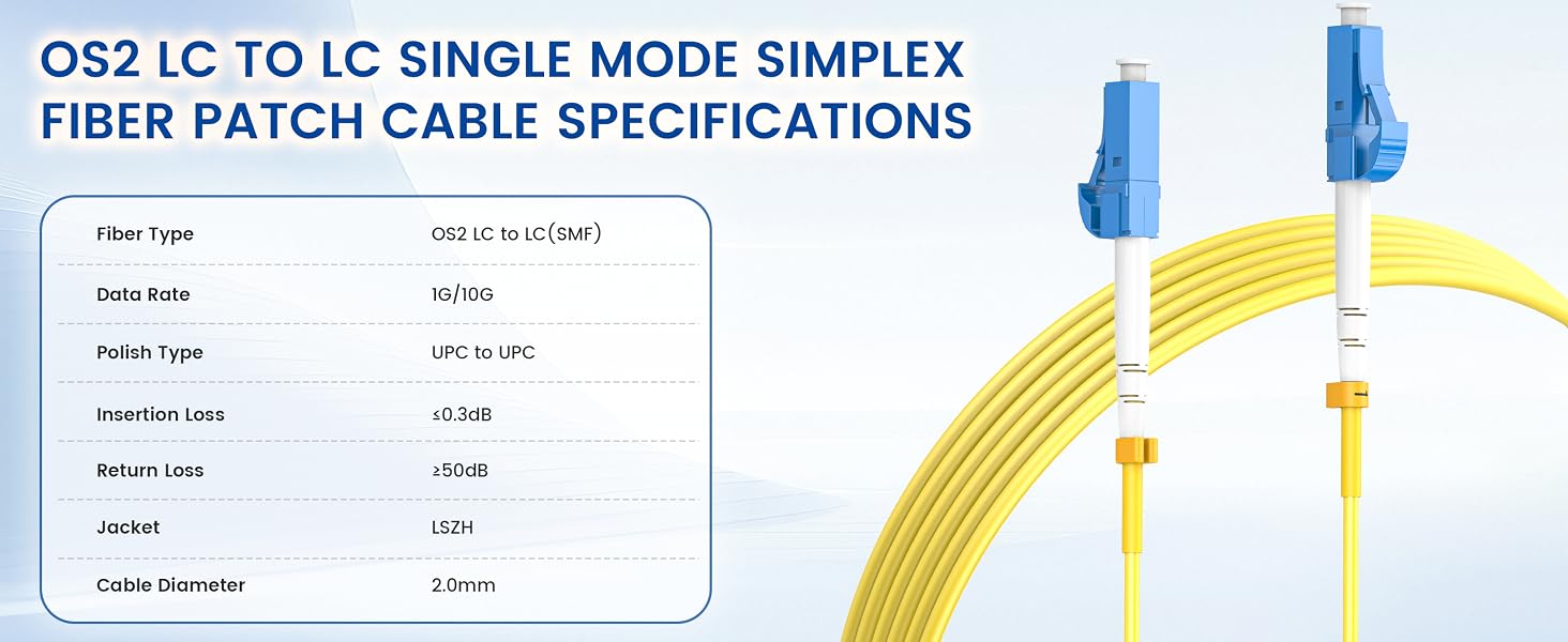single mode fiber lc to lc;single mode fiber simplex;lc to lc single mode fiber patch cable;simplex