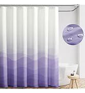 jinchan Ombre Lilac Ocean Wave Shower Curtain Waterproof Fabric Shower Curtains for Bathroom Grad...