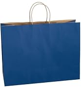 Ronvir 70Pcs Extra Large Navy Blue Paper Gift Bags with Handles, 16x6x12 inch Recycled Kraft Pape...