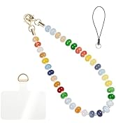 Handmade Natural Gemstone Crystal Beaded Charm Cell Phone Camera Lanyard, Hands-Free Wrist Strap,...