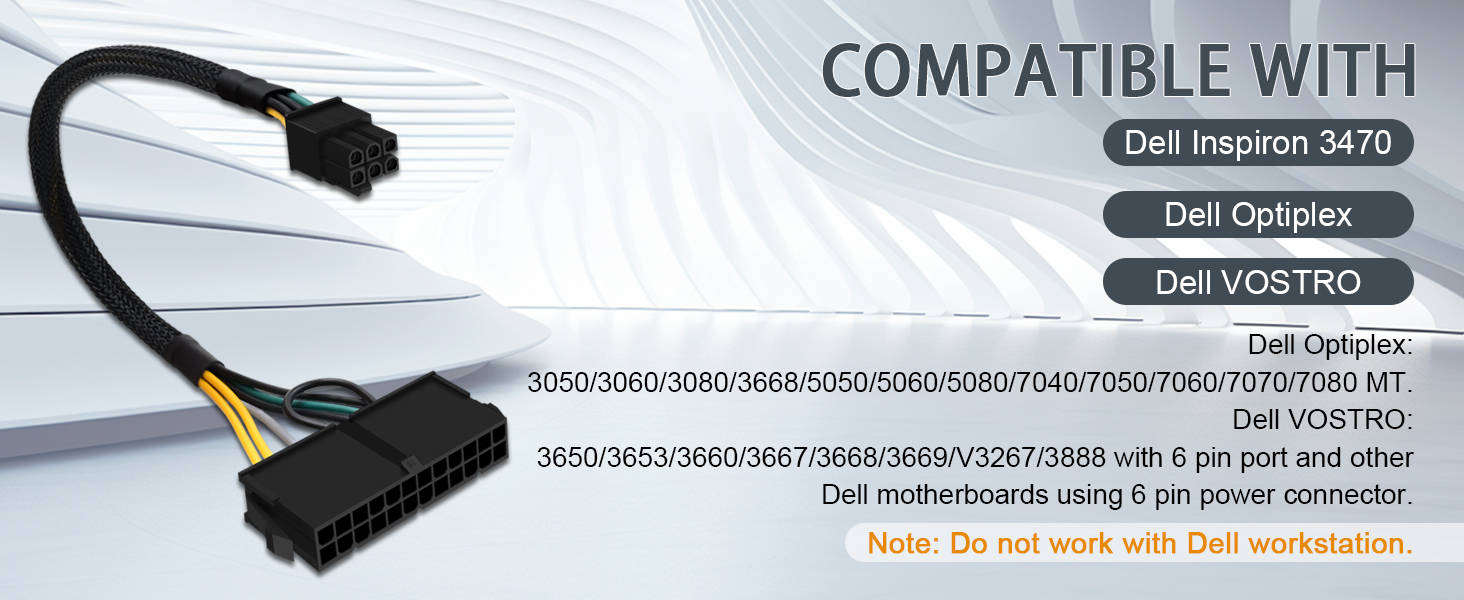 24 pin to 6 pin Dell adapter