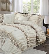 Homechoice Decor 7 Pieces Elegant French Country Bed in a Bag, Camel Handmade Bow Tie Fluffy Bed ...