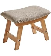Aibiju Foot Rest Ottoman 15.8x10x11.4 inch, Small Foot Stool Ottoman, Wooden Step Stool with Soft...