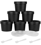 Plastic Cream Jars Travel Containers for Toiletries 3.4oz 6 Pack TSA Approved Wide-mouth Cosmetic...