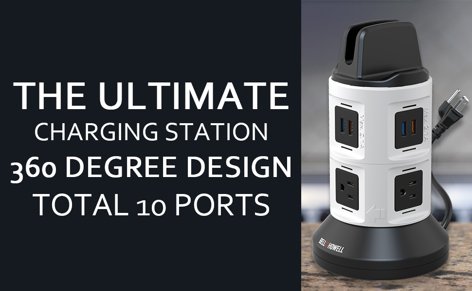 spinpower as seen on tv by bell and howell smart charging station