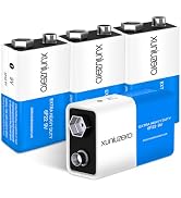 XUNIUZERO 9V Batteries Carbon 9 Volt Battery for Smoke Detector 6F22 Square Battery, Long-Lasting...