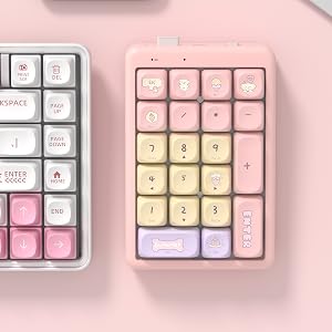 FOPATO S21 Number Pad Hot Swappable Numpad Bluetooth Wireless Numeric Keypad Mechanical Keyboard