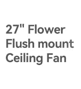 addlon Low Profile Flush Mount Ceiling Fans with Lights, 27” White Modern Dimmable Flower Shape C...