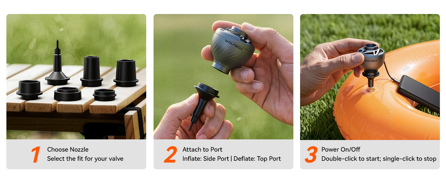 WOLFBOX MegaFlow Mini Air Pump for Inflatables